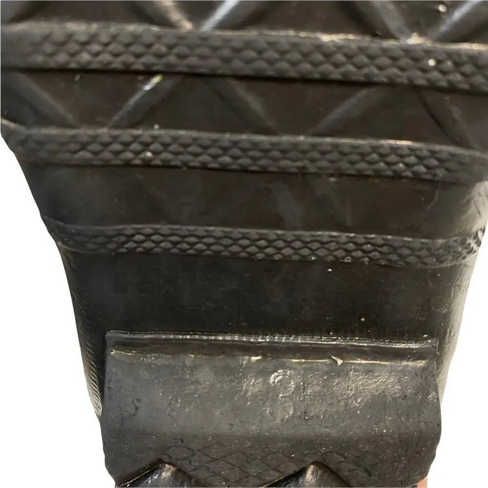 Sorel Unisex Gray Black Waterproof Faux Fur Lined Winter Snow Boots Size 3 Wool